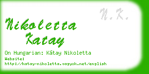 nikoletta katay business card